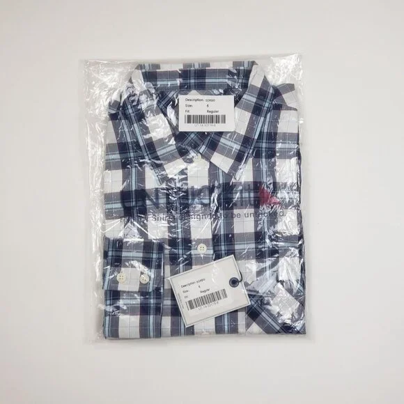 UNTUCKit Sorbo Shirt Women's 6 Cotton Button Up Blue White Red Plaid Regular Fit - Picture 12 of 16